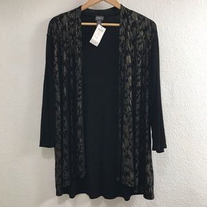 Travelers by Chico’s Shimmering Lines Jacket Black Gold sz3